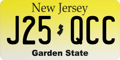 NJ license plate J25QCC