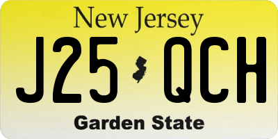 NJ license plate J25QCH
