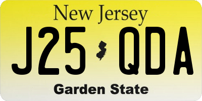 NJ license plate J25QDA