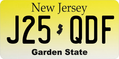 NJ license plate J25QDF
