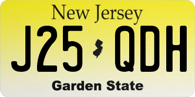 NJ license plate J25QDH