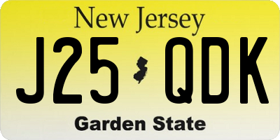 NJ license plate J25QDK