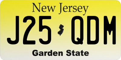 NJ license plate J25QDM