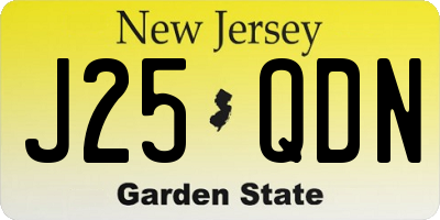 NJ license plate J25QDN