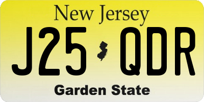 NJ license plate J25QDR