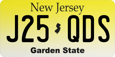 NJ license plate J25QDS