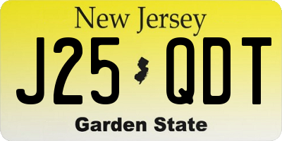 NJ license plate J25QDT