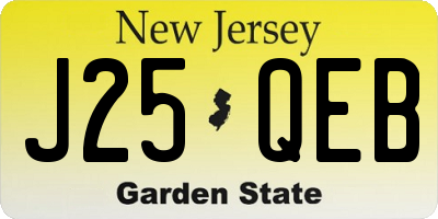 NJ license plate J25QEB