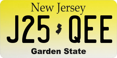 NJ license plate J25QEE