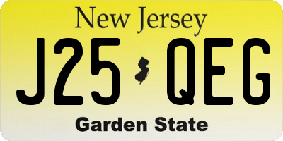 NJ license plate J25QEG