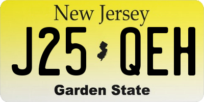 NJ license plate J25QEH