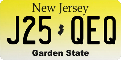NJ license plate J25QEQ
