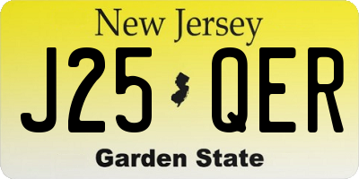 NJ license plate J25QER