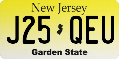 NJ license plate J25QEU