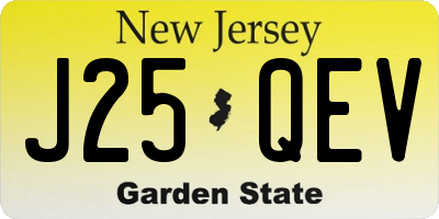 NJ license plate J25QEV