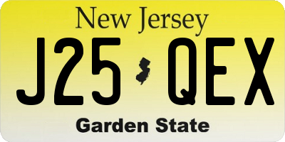 NJ license plate J25QEX