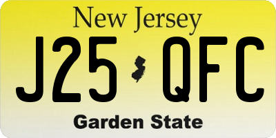 NJ license plate J25QFC