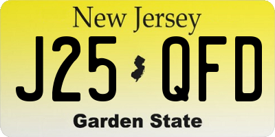 NJ license plate J25QFD