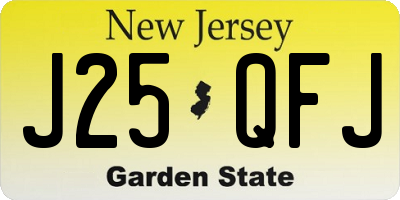 NJ license plate J25QFJ
