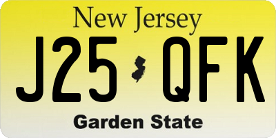NJ license plate J25QFK