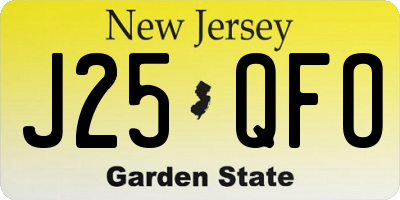 NJ license plate J25QFO