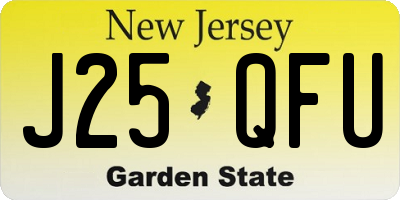 NJ license plate J25QFU