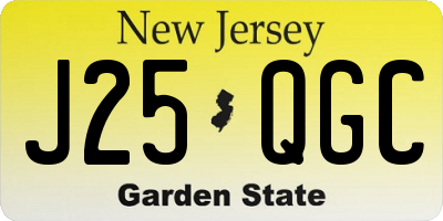 NJ license plate J25QGC