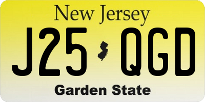 NJ license plate J25QGD
