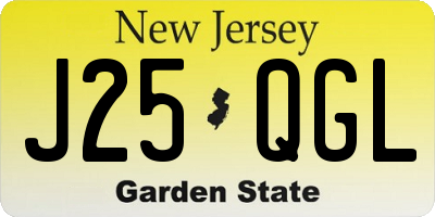 NJ license plate J25QGL
