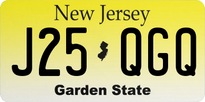NJ license plate J25QGQ