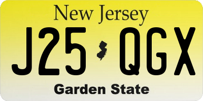 NJ license plate J25QGX