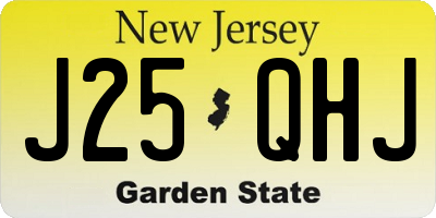 NJ license plate J25QHJ
