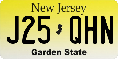 NJ license plate J25QHN