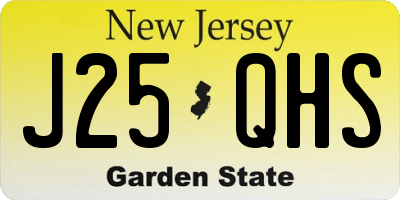 NJ license plate J25QHS