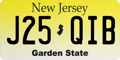 NJ license plate J25QIB
