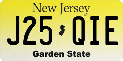 NJ license plate J25QIE