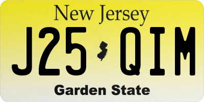 NJ license plate J25QIM