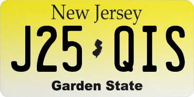 NJ license plate J25QIS