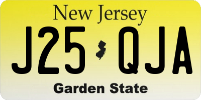 NJ license plate J25QJA