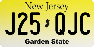 NJ license plate J25QJC