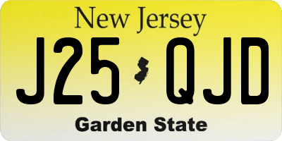 NJ license plate J25QJD