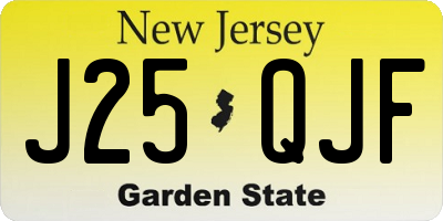 NJ license plate J25QJF