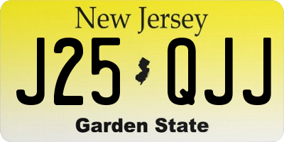 NJ license plate J25QJJ