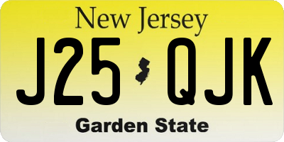 NJ license plate J25QJK