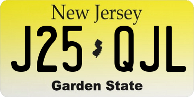 NJ license plate J25QJL