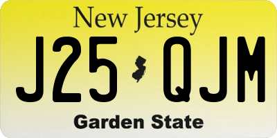 NJ license plate J25QJM