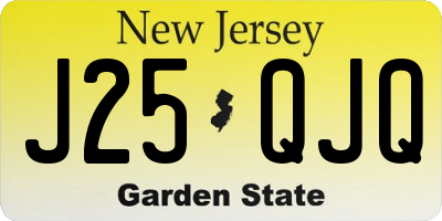 NJ license plate J25QJQ