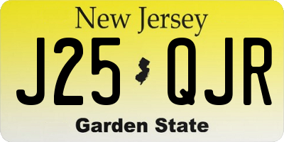 NJ license plate J25QJR