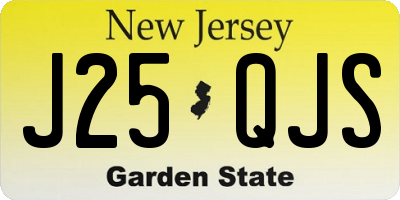 NJ license plate J25QJS