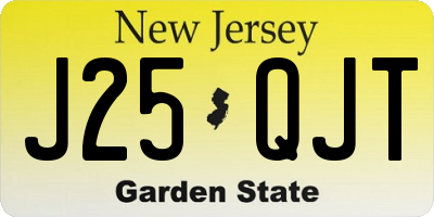 NJ license plate J25QJT